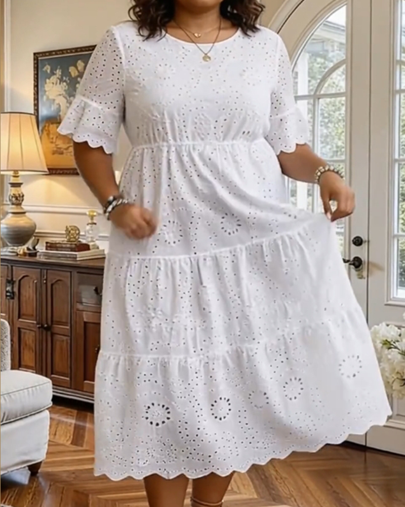 Kjole Fransk Stil Uthulret Elegant