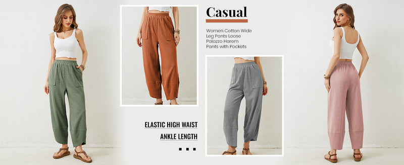 Bukse Dame Harem Tønne Bredt Ben