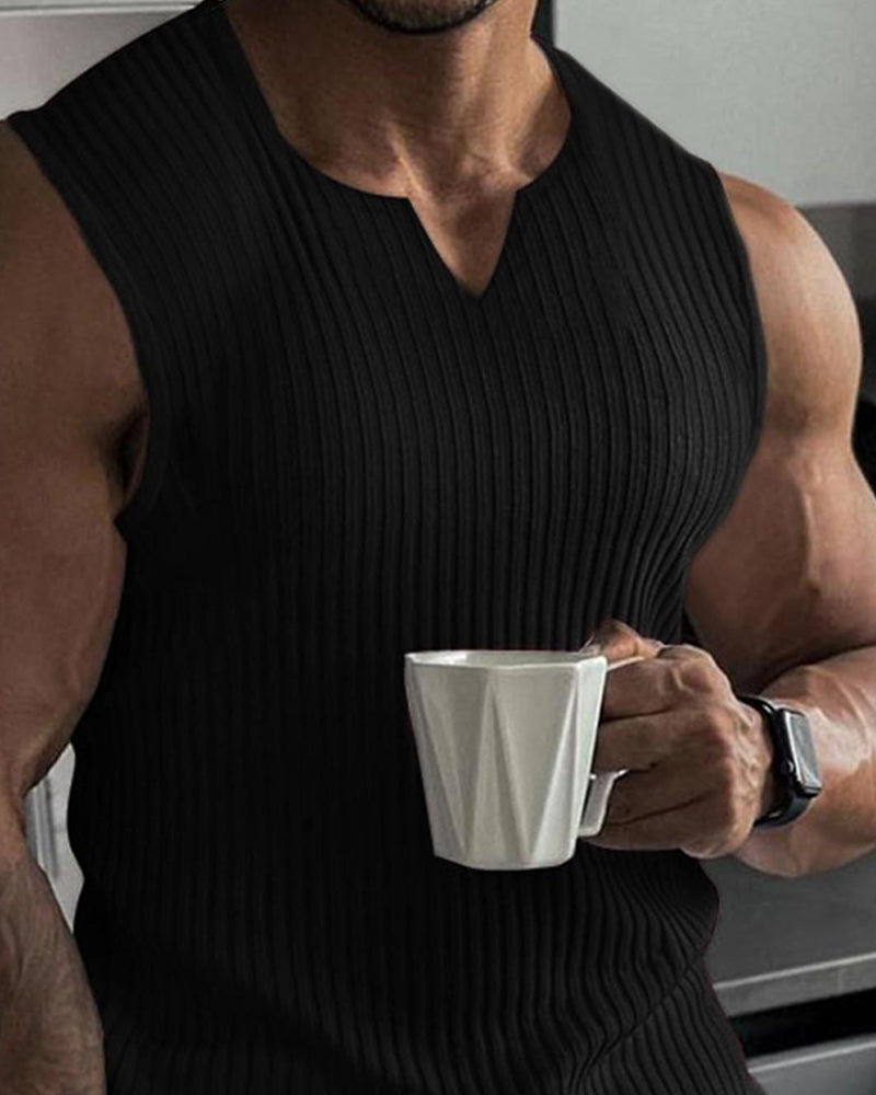 Herrer Tanktopp Ensfarget Sport Avslappnet