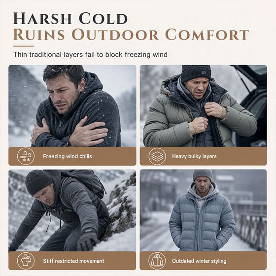Menn Vinter Jacquard Mønster Hoodie