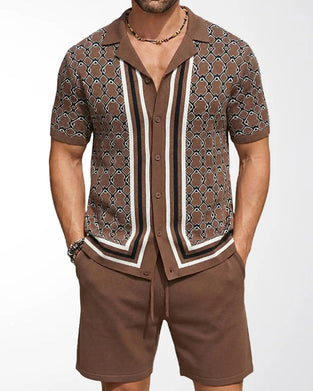 Sett Kortermet Cardigan Og Shorts Todelt