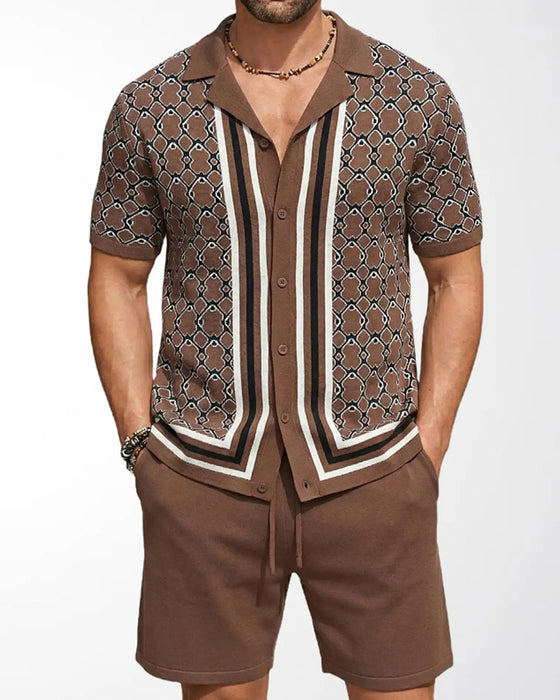 Sett Kortermet Cardigan Og Shorts Todelt
