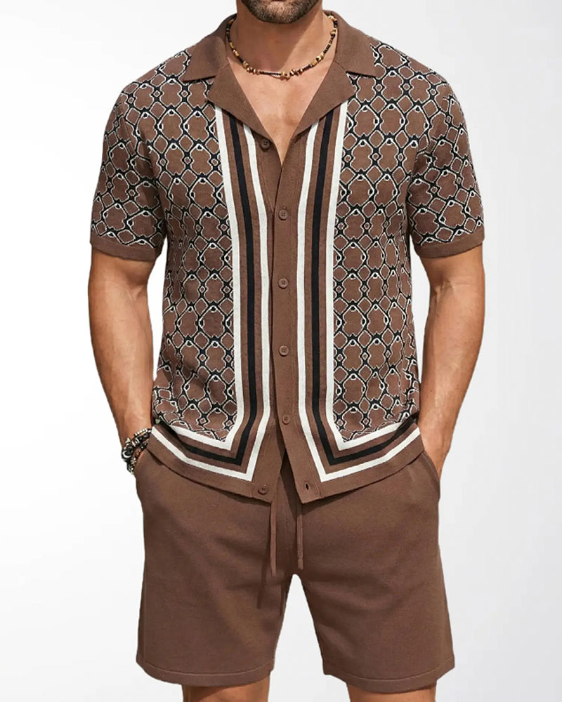 Sett Kortermet Cardigan Og Shorts Todelt