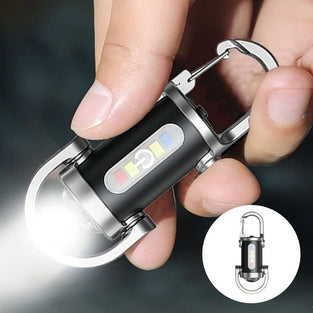 Oppladbar Mini Lommelykt Nøkkelring