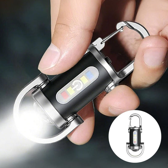 Oppladbar Mini Lommelykt Nøkkelring