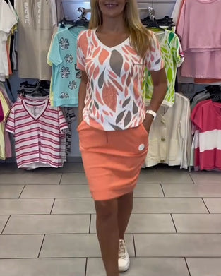 Drakt Elegant Pendler Skjørt Todelt