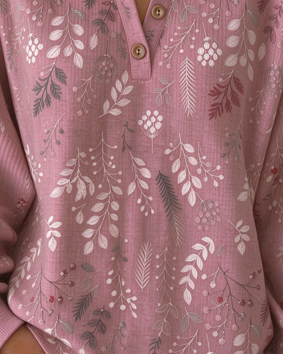 Sweatshirt Vaffel Henry Krage Blomstermønster