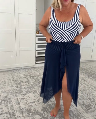 Sett U-Hals Stripete Enkeltbiter Drakt