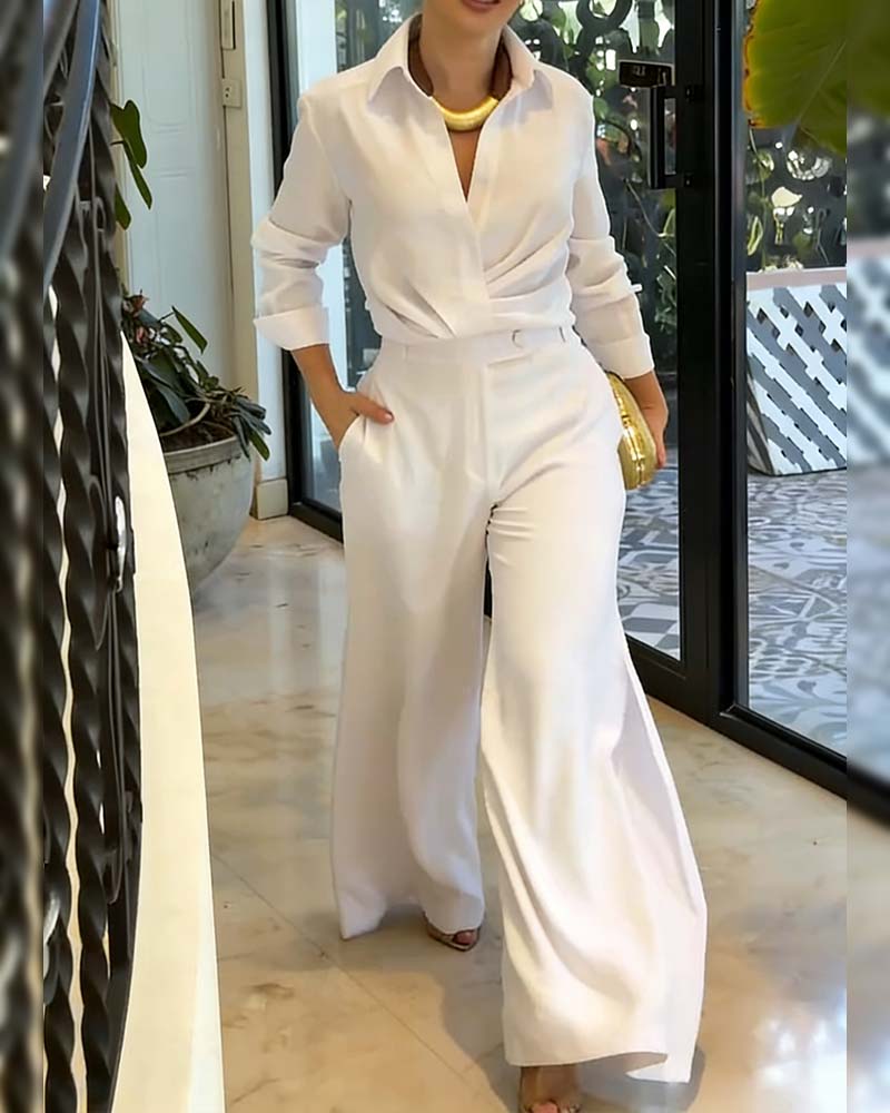 Bluse Jakkeslag Ensfarget Allsidig