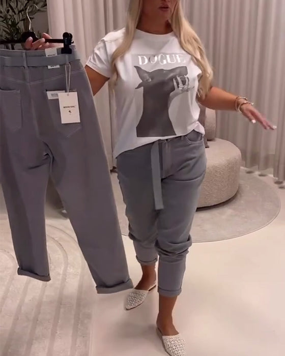 Bukser Elastiske Slim Fit Avslappede