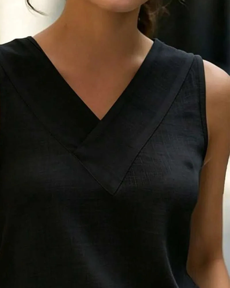 Tank Top Ermeløs V-Hals Kors