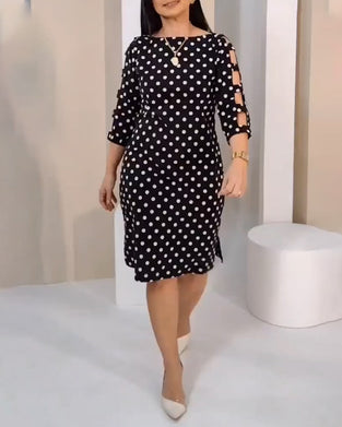 Kjole Rund Hals Polkadot