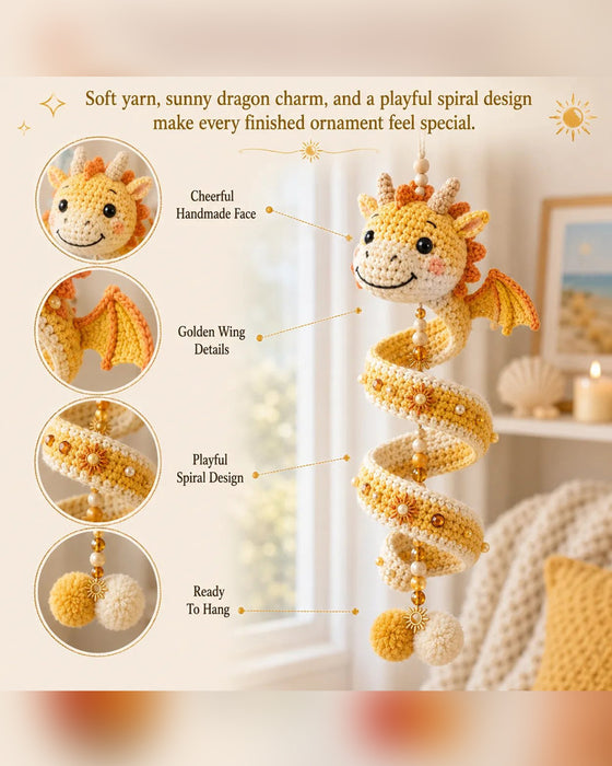 🐉 Nybegynnervennlig DIY-sett for et fortryllet drage-spiralhengende ornament | Komplett sett inkludert alle verktøy og en trinn-for-trinn-veiledning 💕