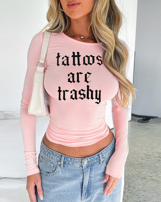 T-Skjorte Tettsittende Langermet