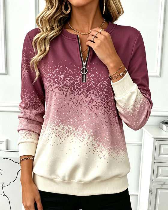 Sweatshirt Glidelås Gradient Kontrast