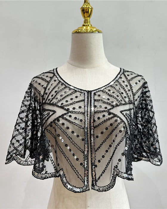 Sjal Vintage Blonder med Perler