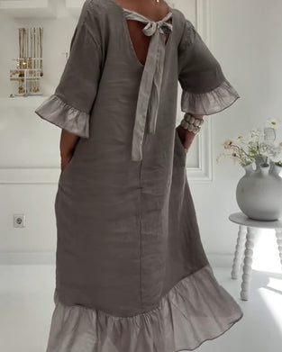 Kjole Ruffle Lomme Casual