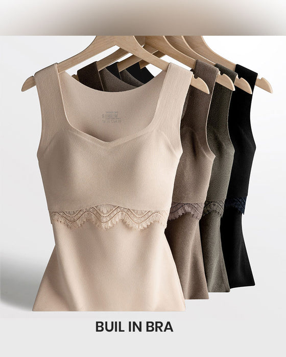 Tank Top Sømløs Termisk Innebygd Bh