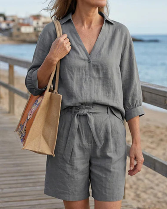 Sett Solid Casual Shorts