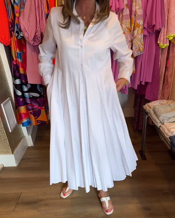 Ensfarget casual kjole med jakkeslag