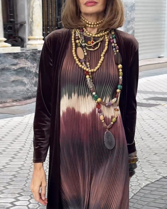 Kjole Mote Gradient Plissert