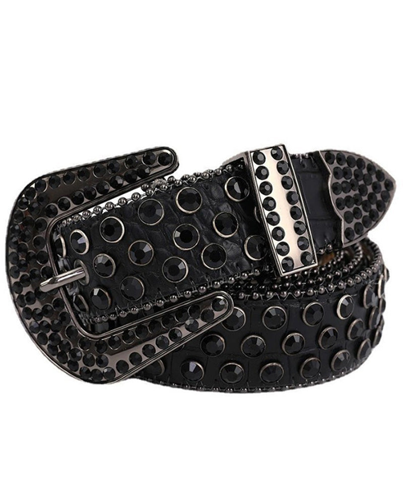 JASGOOD Belte For Kvinner Og Menn Med Strass, Bling Western Cowgirl Cowboy Nagleskinnbelte, Diamant Midjebelte For Jeans Og Bukser