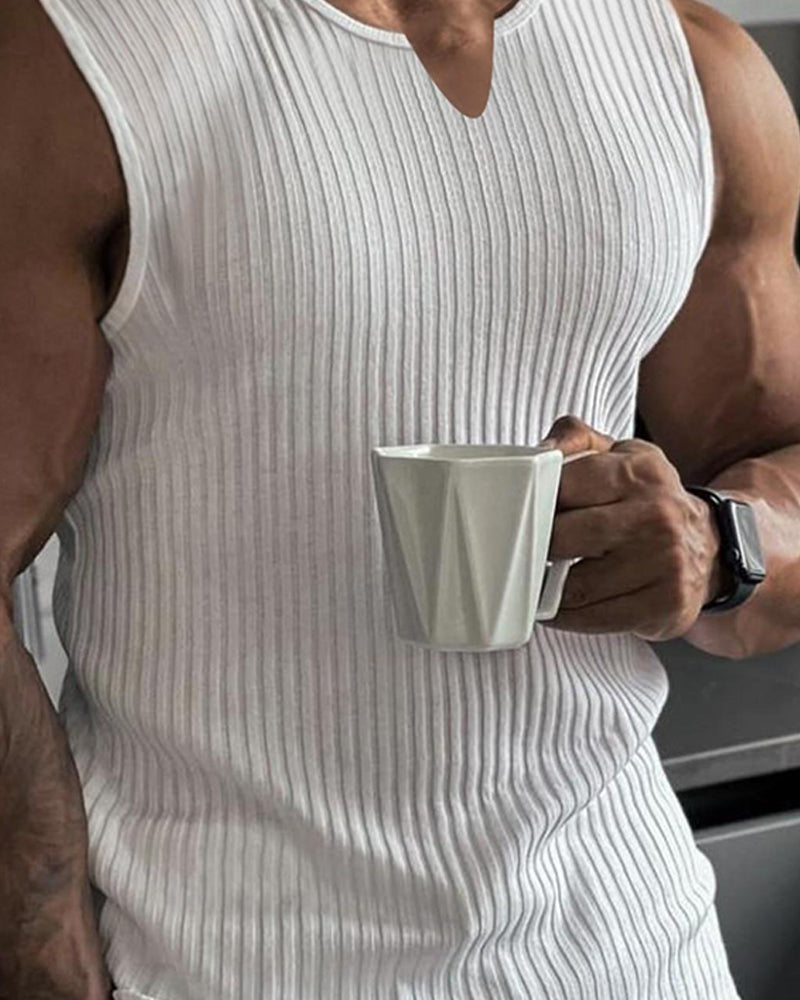 Herrer Tanktopp Ensfarget Sport Avslappnet