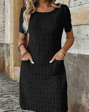 Kjole Teksturert Lomme