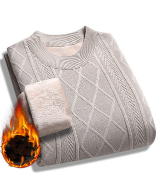 Genser MennS Vinter Fôret Med Fløyelsvarme Strikket