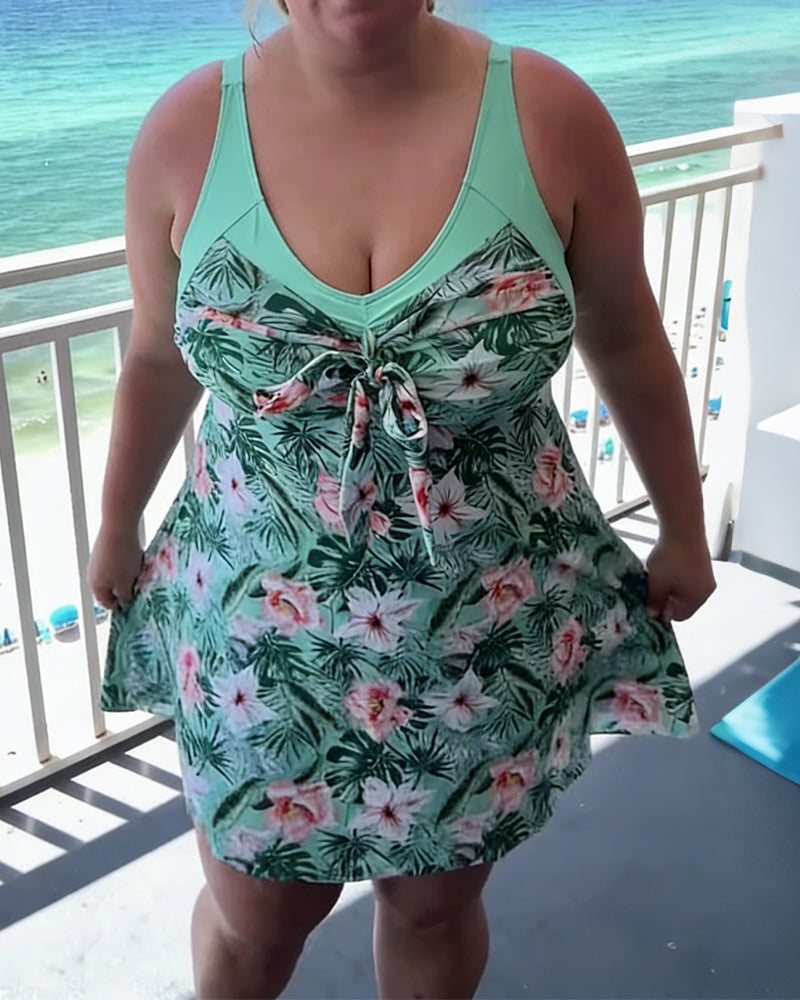 Badedrakt med trykk, avslappet todelt