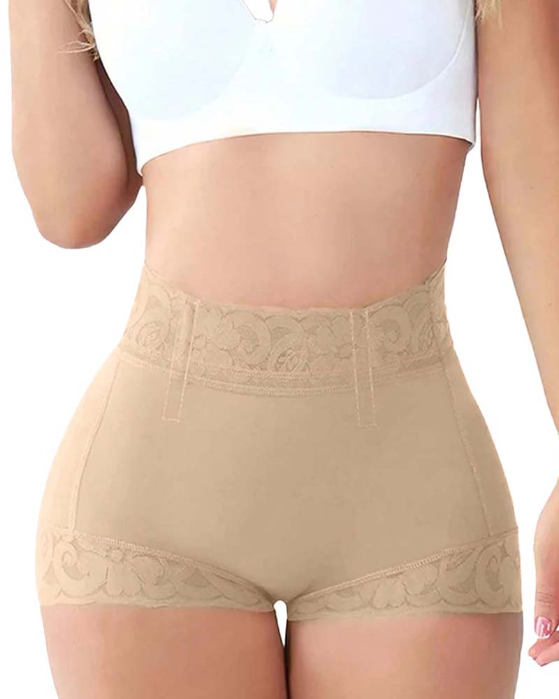 Kvinners Shorts Blonde Høy Midje Shapewear