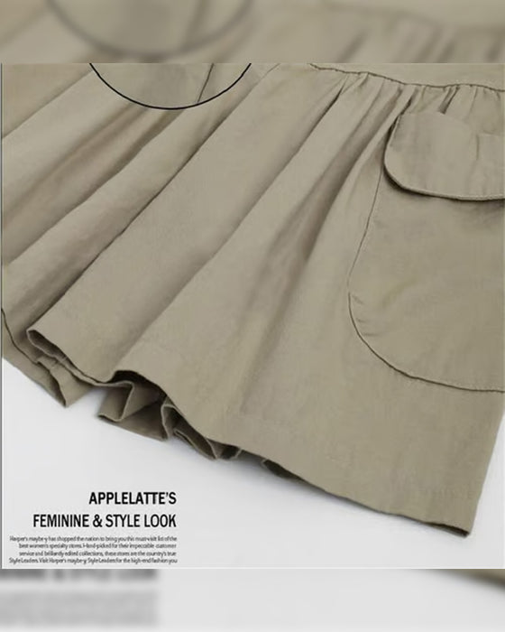 Shorts Løse Høy Midje Slankende