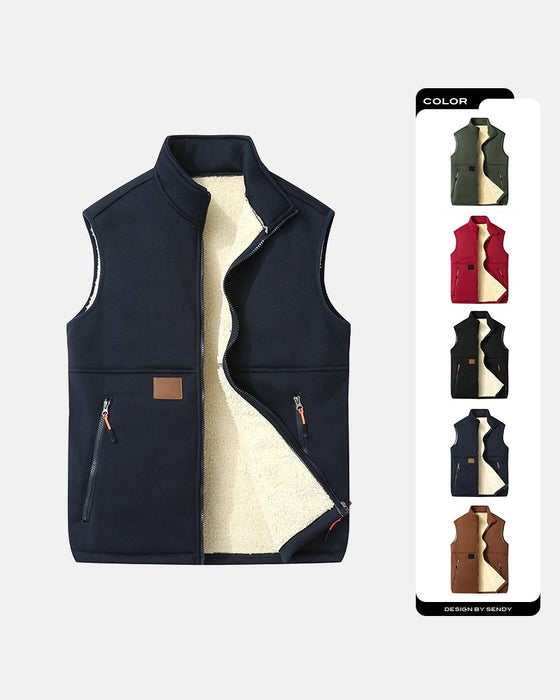 Cardigan Polstret Polar Fleece Åpen Foran