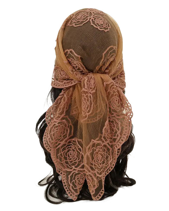 Blomstret Nett Scallop Design Bandana
