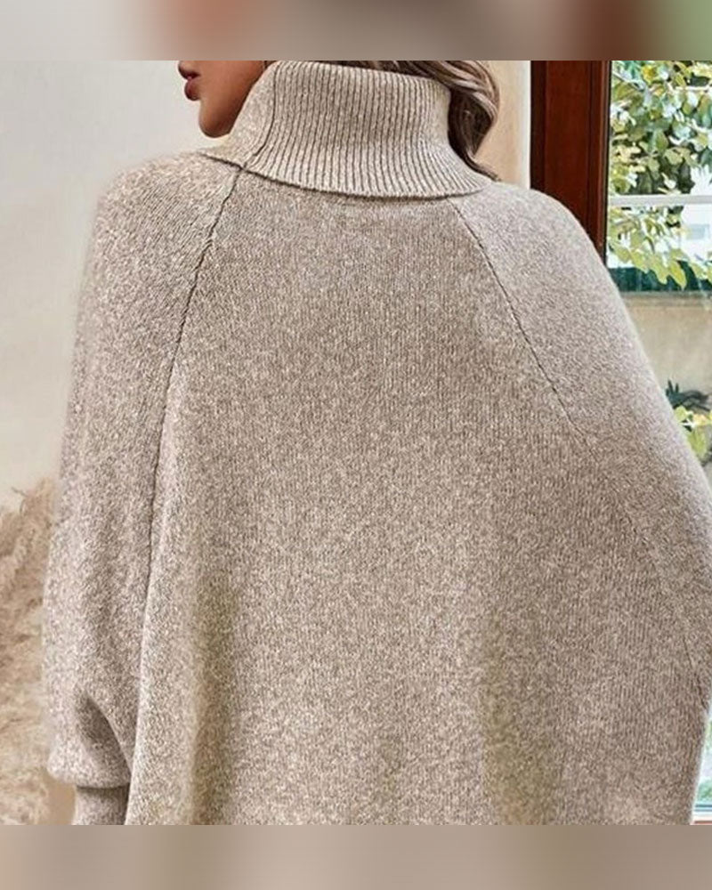 Genser Turtleneck Uregelmessig Flette Knapp