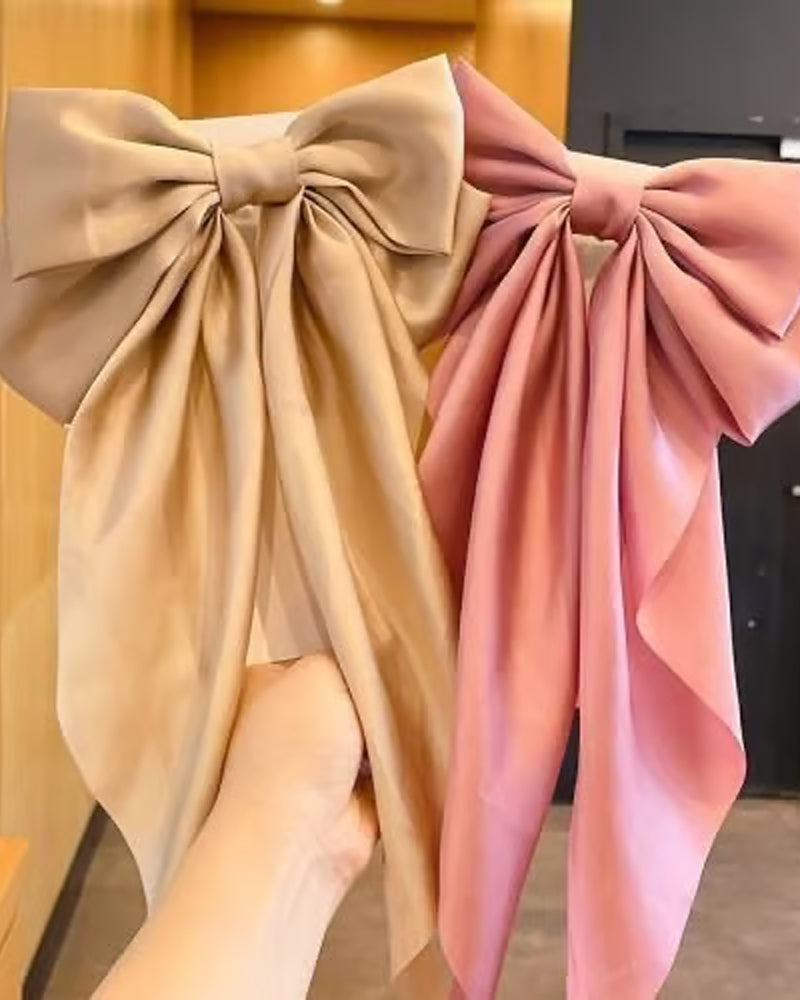 🔥 Stor Sløyfe Hårklemme For Kvinner – Bryllup & Hverdag Hestehale Accessory Med Lang Hale