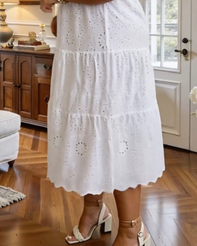 Kjole Fransk Stil Uthulret Elegant