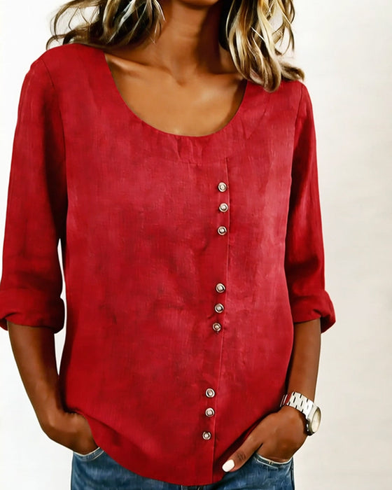 Topp Rund Hals Lang Erm