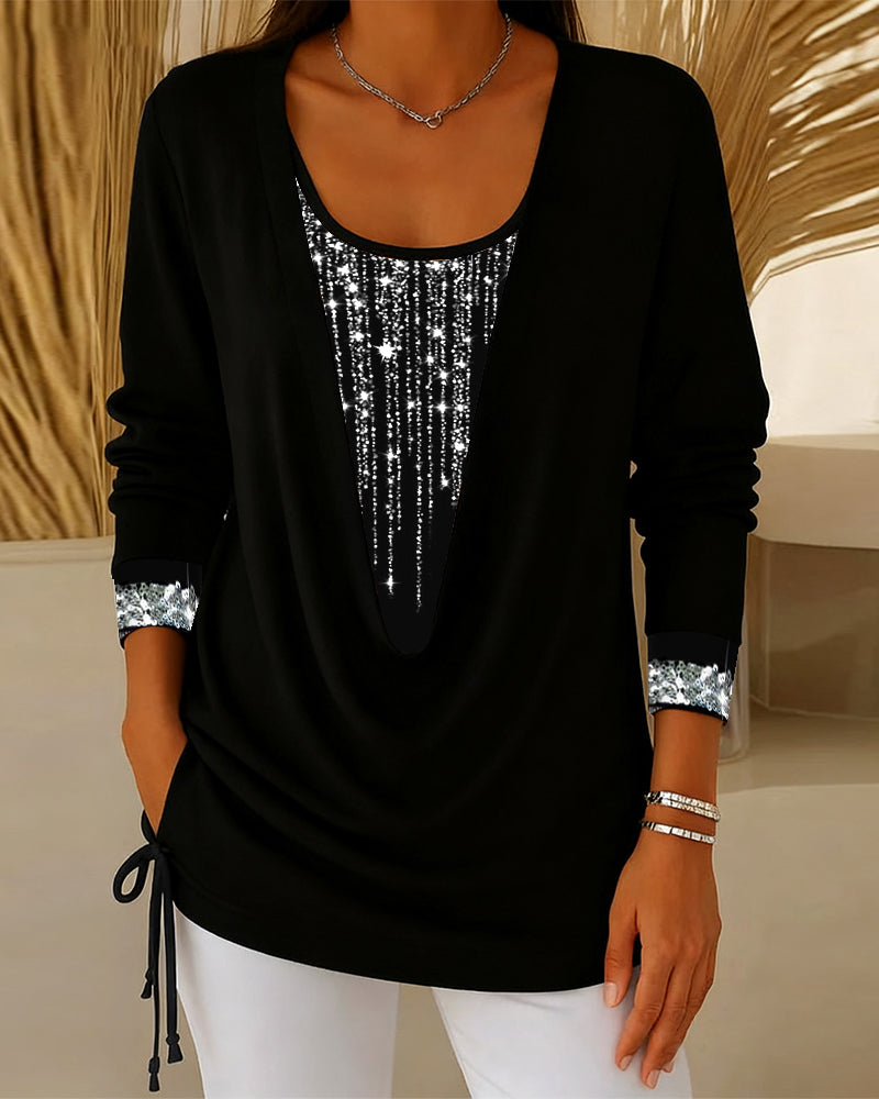 Topp Dropp Krage Fin Glitter Falsk To-Delt