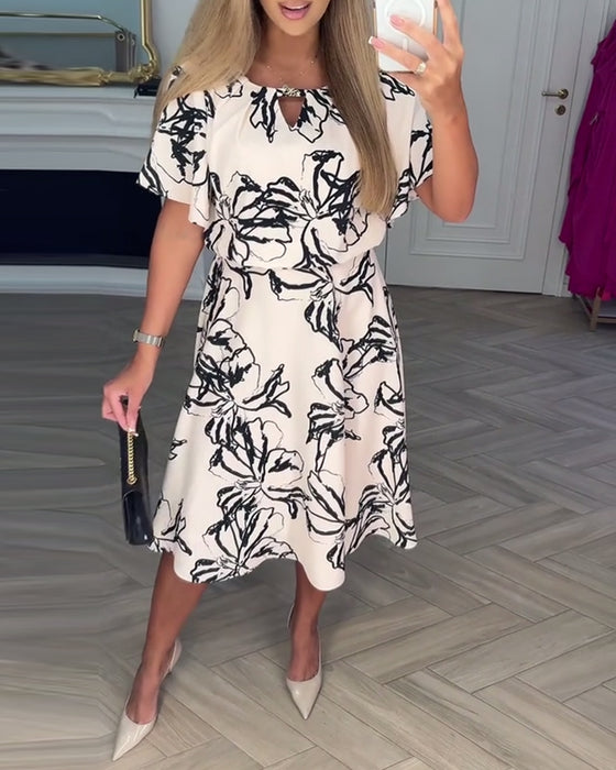 Kjole med uformelt temperament og trykk