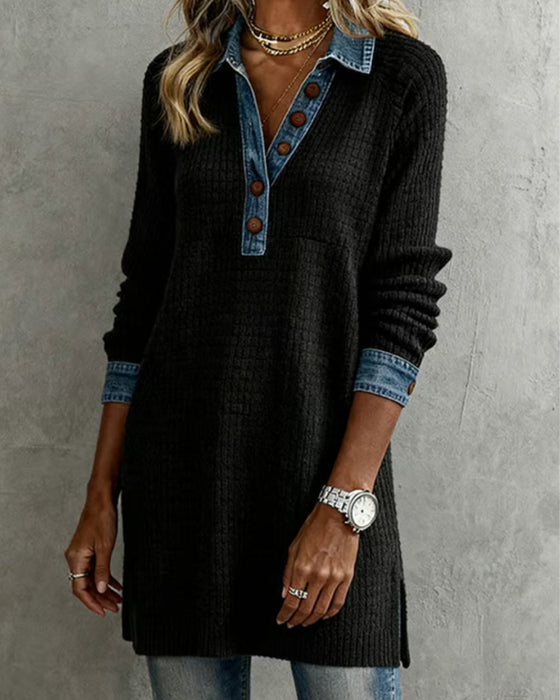 Topp Med Revers Og Kontrastfargede Innsatser