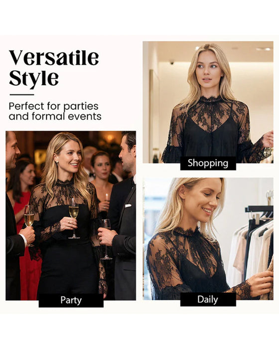 Kjole Elegant Hullkant Blonder