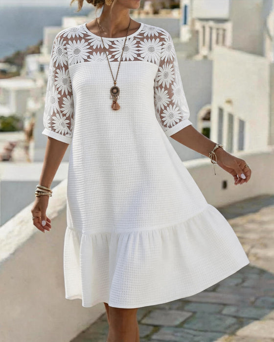 Kjole Daisy Patchwork Vaffel