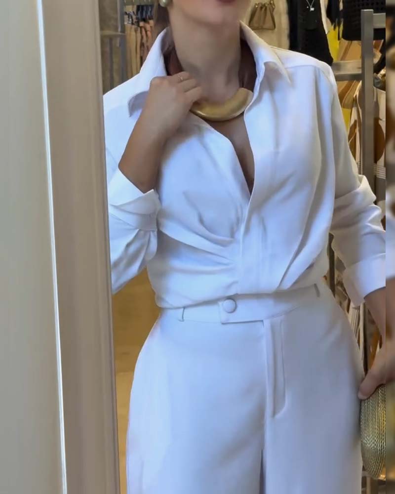 Bluse Jakkeslag Ensfarget Allsidig