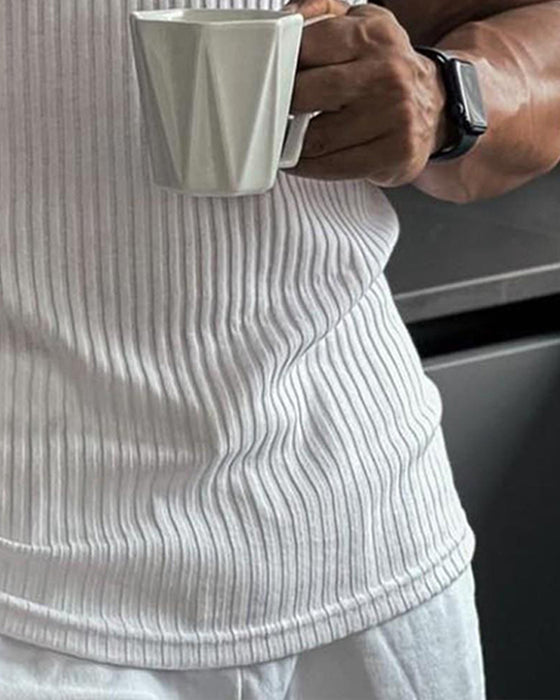 Herrer Tanktopp Ensfarget Sport Avslappnet