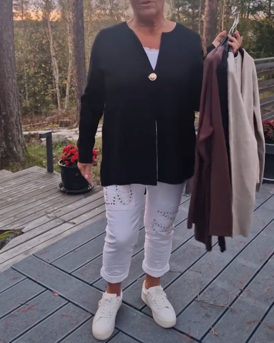 Cardigan Metallknapp Langermet