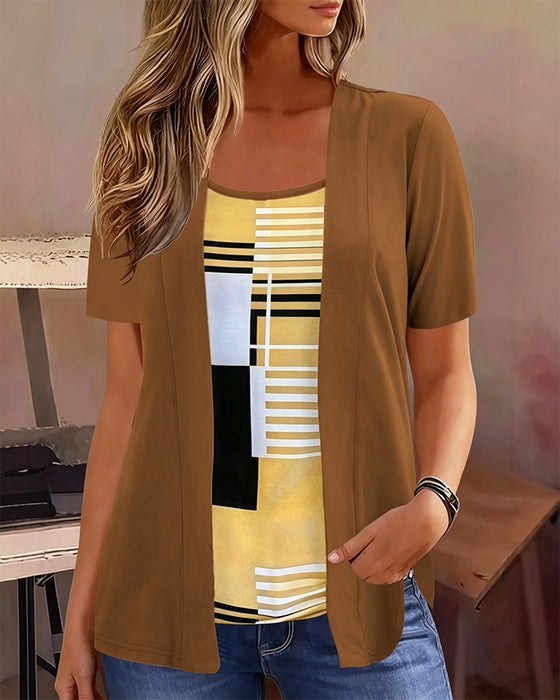 Bluse Patchwork Falsk Todelt