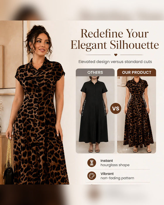 Kjole Avslappet Leopard Maxi