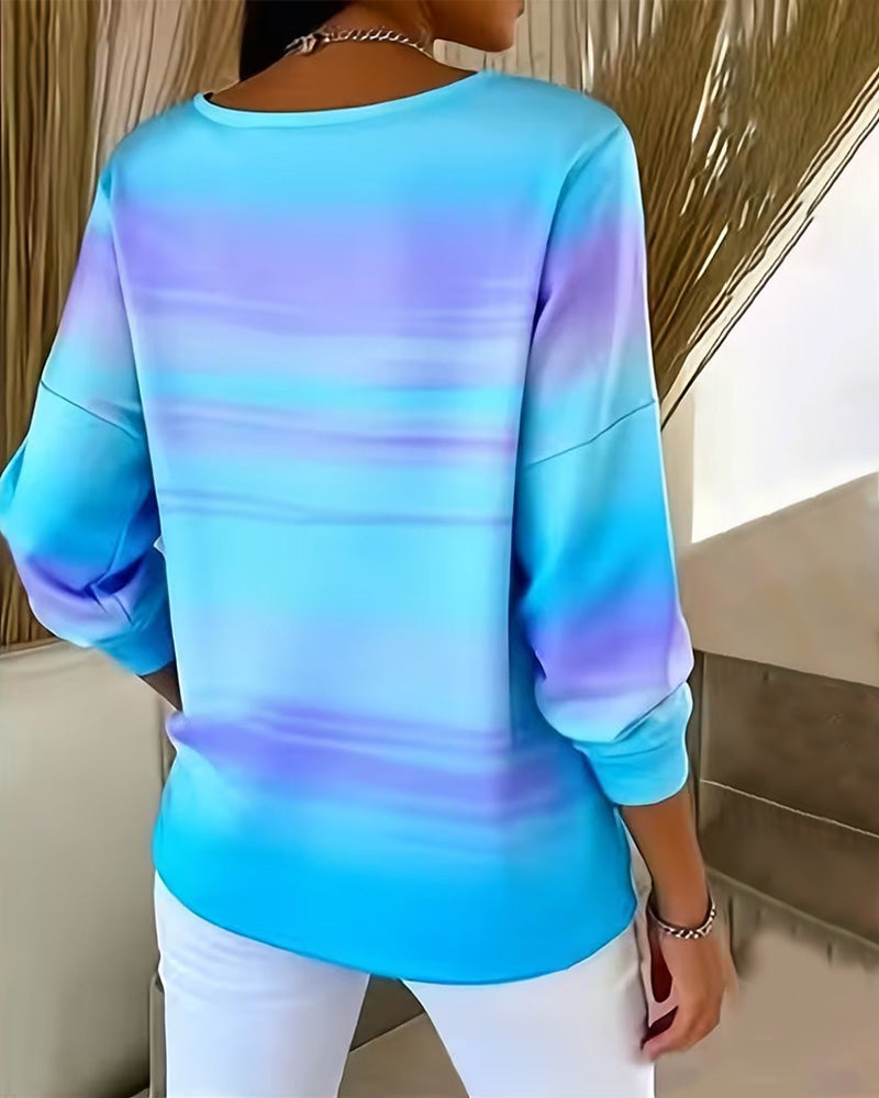 Sweatshirts V-Hals Lang Erme Ombre
