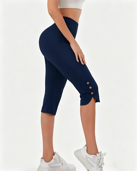 Leggings Ensfarget Slim-Fit Avkortet